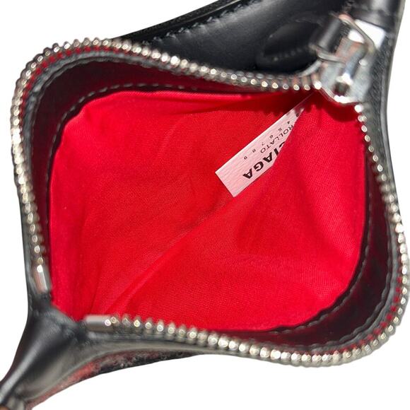 Balenciaga Red Gray Wool Plaid Cabas Convertible Small Tote - Picture 8 of 9